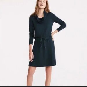 Lou & Grey Dress - dark green cowl neck long sleeve super soft
